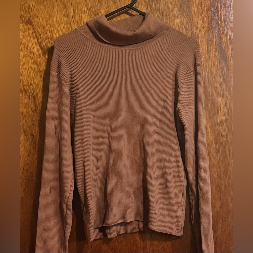 Dynamite • Mustard Brown Ribbed Knit Sweater